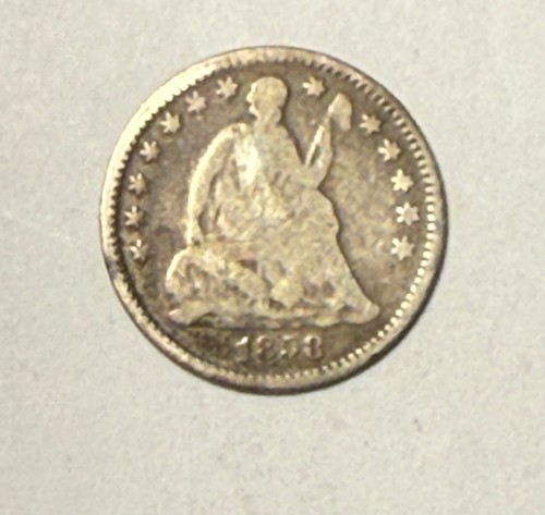 1858 seated liberty half - , dime