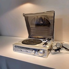 Bush Turntable Radio System RPA1 - Silver In Built Speaker 