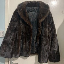 New Plus Size Vintage Mink Long Black Coat P T P 25 L 32 Size 20 in excellent 