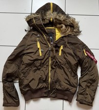Alpha Industries Inc Men’s Large Bomber Jacket With Hood. Brown