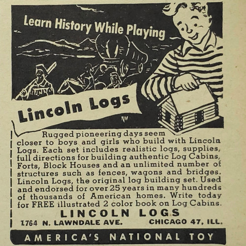 Lincoln logs toy building set - lincoln,