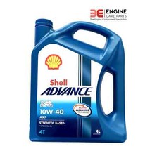 Shell Advance AX7 10W-40 10W40 4T Four Stroke Motorcycle Engine Oil 4 Litres 4L