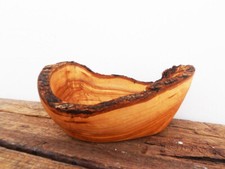 Rustic olive wood bowl for