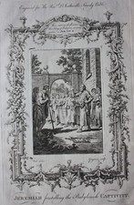 Original antique print JEREMIAH, BABYLONIAN CAPTIVITY,Dr. Southwell's Bible 1774