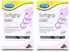 Scholl Softgrip C1 Below The Knee Compression Hosiery Large Closed Toe Black x 2