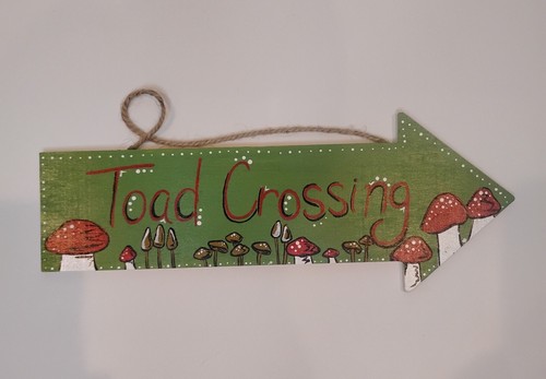 Toad crossing hand - , painted