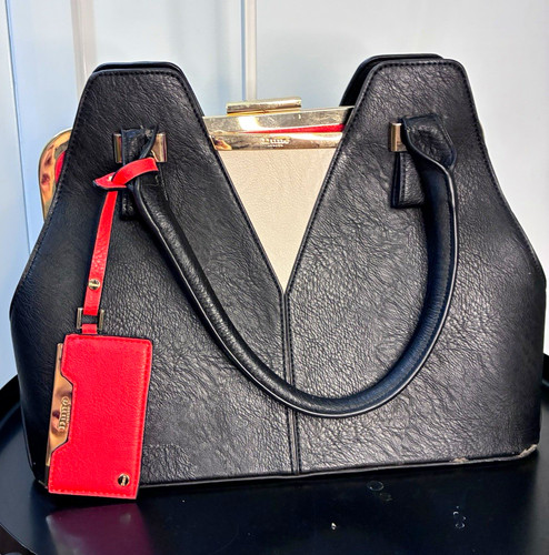 Dune black leather medium - black,