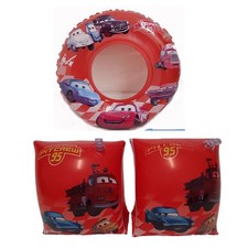 Inflatable Premium Cars MC Queen Kids Swim Ring Armbands Pool Float Aid Swimming