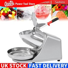 Electric Ice Crusher Stainless Steel Snow Cone Maker Shaved Ice Machine Home