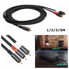 RCA to 2RCA Subwoofer Cable Y Splitter Stereo Cord for Amplifier Home Audio