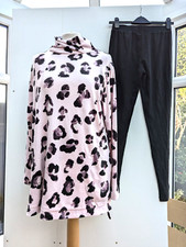 Carole Hochman Velvetsoft Cowl Neck Tunic &Legging pjs Set small Petite New QVC