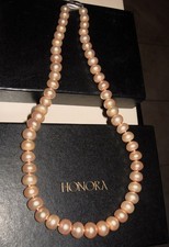 HONORA CHAMPAGNE PEACH GRADUATING CULTURED FRESHWATER PEARL NECKLACE PEARLS  QVC
