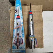 Vintage Retro Chinese Tin Toy Rocket MS378 Sky Express Apollo Friction Spaceship