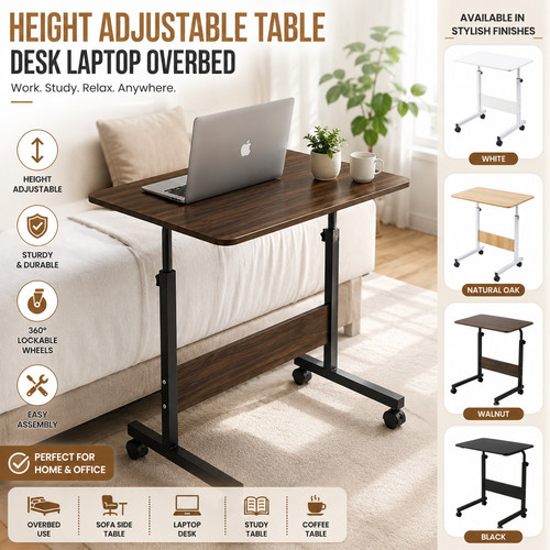 Height adjustable overbed - height,