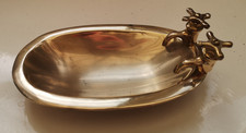 Vintage Solid Brass Bathroom Bathtub Soap Dish / Ashtray / Trinket Décor Gift 