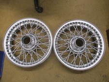 MG MGa  TR2 Healey100  4J x 15 inch 48 spoke rebuilt wire wheels pair silver