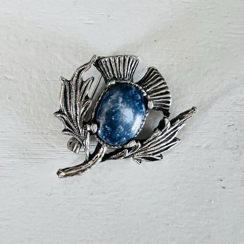 Scottish thistle agate pin - scottish,