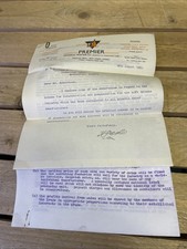 Old Staffordshire Document Hanley , Premier Mineral Water War Time Compensation