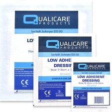 Low Adherent Dressings SMALL-LARGE 5cm/7.5cm/10cm First Aid Burn Cut Graze Wound