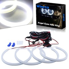 Cotton Angel Eyes Halo Rings Headlight Kit 131 + 146mm For BMW E46 Non-projector