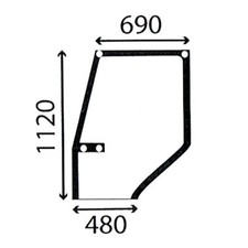 L/H DOOR GLASS FOR CASE