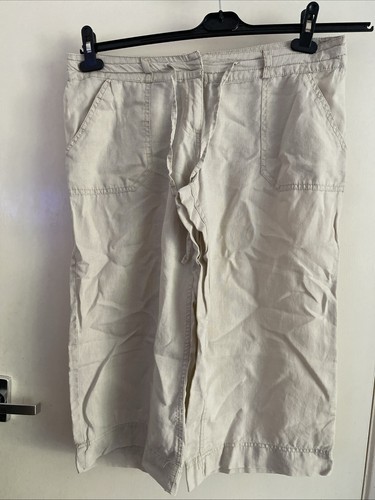 Cropped 100 linen trousers - 100%,