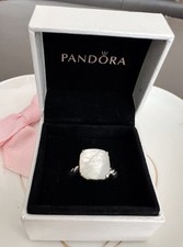 Genuine Pandora White Mother Of Pearl Faceted Statement Ring SIZE 52 In BOX