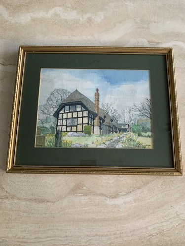 Vintage framed watercolour and - vintage,