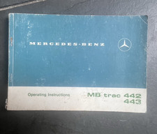 Mercedes MB Trac 442 443 Operating Instructions Manual 1978-to 1984