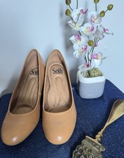 Ladies SOFFT tan Colour/camel heel pump/shoes size UK 3.5