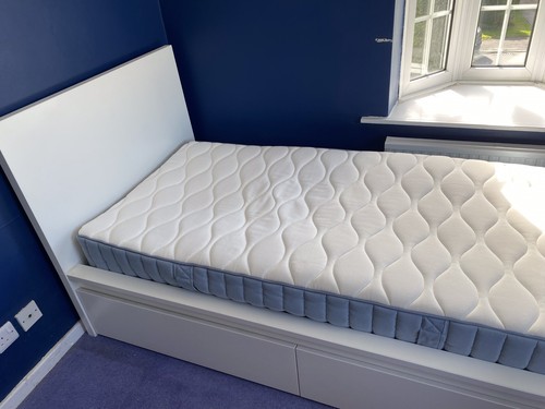 Ikea single white malm bed - ikea,