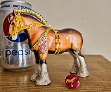 Arora Hidden Treasures Shire Horse with matching pin badge.