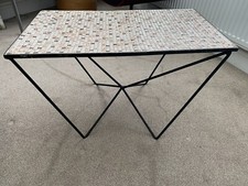 Mid century iron geometric mosaic coffee table