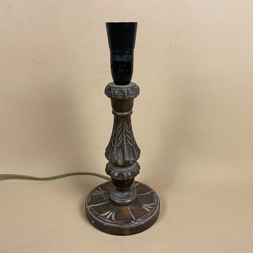 Vintage hand carved wood lamp - hand,