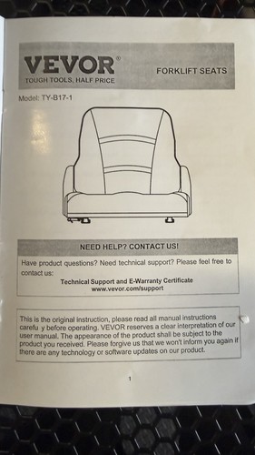 Vevor b17 forklift seat - forklift,