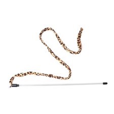 1Pc Cat Funny Toy Teaser Stick Chaser Wand Leopard Print Tail With Bell