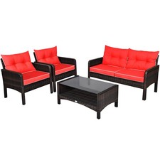  4 Pieces PE Rattan Patio