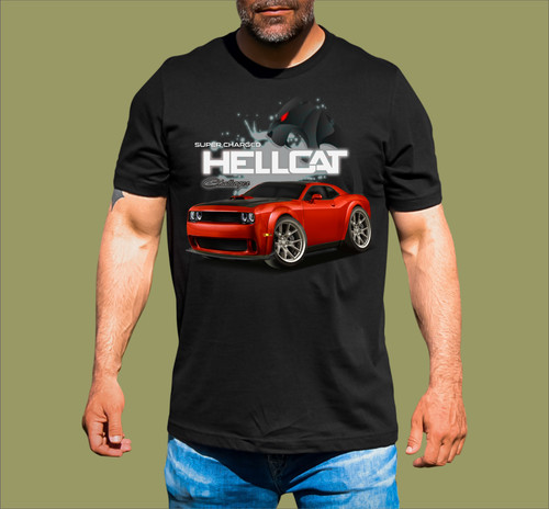 Supercharged hellcat shirt - hellcat, t-shirt