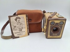 Kodak Brownie Six-20 Camera Model F with Flash Contacts in Case c1950s