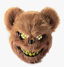 Halloween Scary Bear Mask Creepy Horror Teddy Bear Mask Plush Bloody Bear Mask