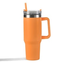 1.2L Hydrate Tumbler with Straw Big Cup Leakproof Reusable Water Bottle Orange