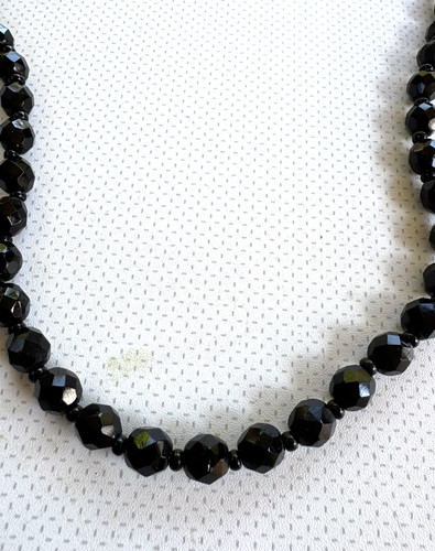 Vintage black faceted glass - vintage,