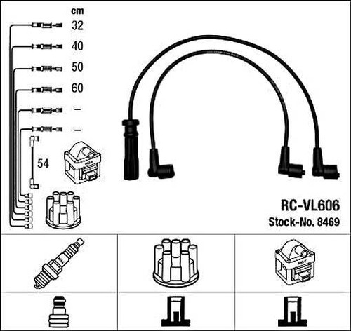 Black ignition cable kit ngk - ignition,