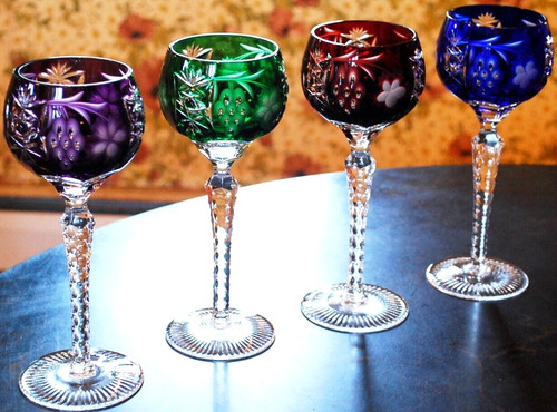 Set multi colored hock wine - 4,