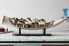 Decorative Resin Horses Tusk Showpiece Statue Figurine Decor
