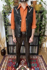 Vintage Leather Fringed Beaded
