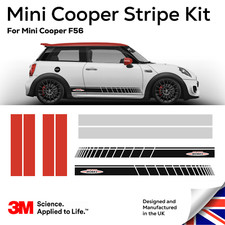 Mini John Cooper Works Stripe Kit Decal's in Red & Black JCW for F56 3M Vinyl