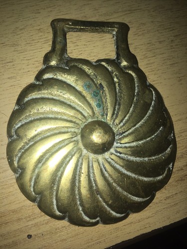 English horse brass round - brass,