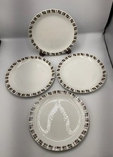 4 x Meakin Glo-White Ironstone Random Pattern 9” Salad Plates  - Replacements B