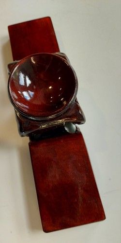 Dark brown wooden carved - brown,